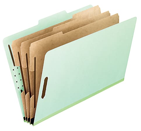 Pendaflex® Pressboard Classification Folders, 3" Expansion, Letter Size, Light Green, Box Of 10 Folders
