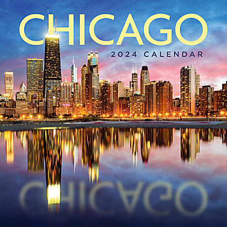 2024 TF Publishing Scenic Wall Calendar, 12" x 12", Chicago, January To December