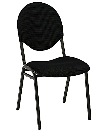Realspace® Banquet Padded Fabric Seat, Fabric Back Stacking Chair 17 9/10" Seat Width, Black Seat/Black Frame, Quantity: 1