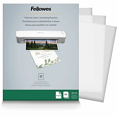 Fellowes® Thermal Laminating Pouches 8-1/2" x 11", Clear, Pack of 50