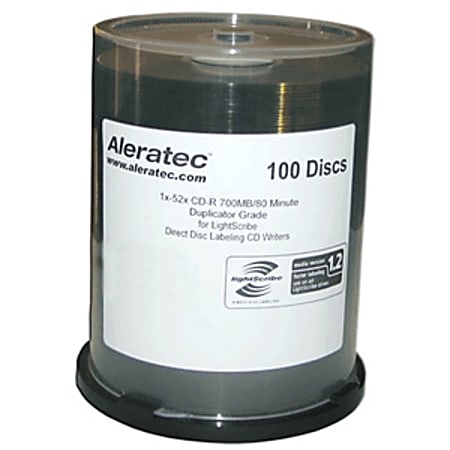 Aleratec 110116 LightScribe 52x CD-R Media, 100-pack