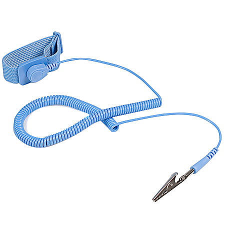 StarTech.com ESD Anti Static Wrist Strap Band with Grounding Wire - AntiStatic Wrist Strap - Anti-static wrist band - 1 - 0.6" Height x 0.6" Width x 70.8" Length - Blue - Elastic - TAA Compliant