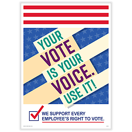 ComplyRight™ Get Out The Vote Posters, Your Vote Is Your Voice, English, 10" x 14", Pack Of 3 Posters