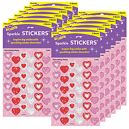 Heart Sparkle Stickers, Assorted Colors, Pack of 140