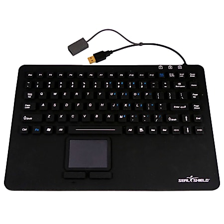 Seal Shield Seal Touch Wired Keyboard With Touchpad, Black