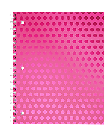 Divoga® Metallic Pop Notebook, 8 1/2" x 10 1/2", College Ruled, Pink Foil Dot Design, 80 Sheets
