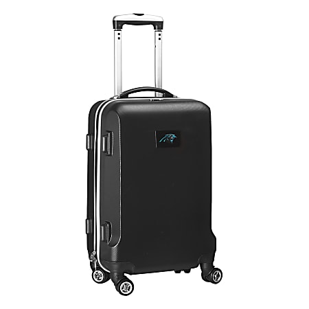 Denco 2-In-1 Hard Case Rolling Carry-On Luggage, 21"H x 13"W x 9"D, Carolina Panthers, Black