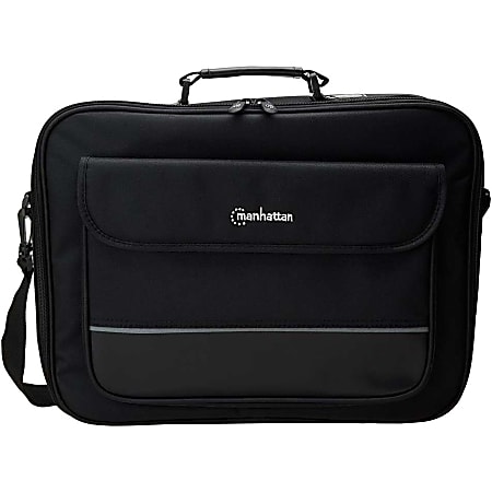Manhattan Empire Notebook Computer Briefcase With 17" Laptop Pocket, 5-1/2”H x 17”W x 3”D, Black
