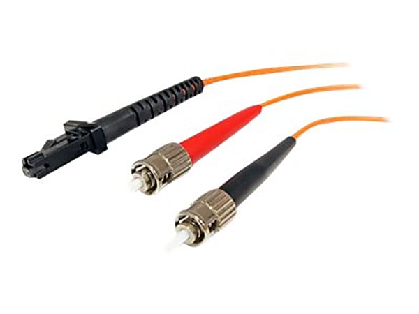 StarTech.com 1m Fiber Optic Cable - Multimode Duplex 62.5/125 - LSZH - MTRJ/ST - OM1 - MTRJ to ST Fiber Patch Cable (FIBMTST1) - FIBMTST1