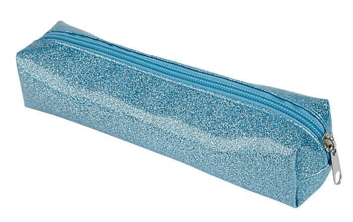 Divoga® Glitter Pencil Pouch, 8 5/8" x 1 15/16" x 1 15/16", Blue