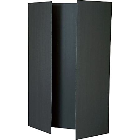 Pacon Foam Presentation Board - 48"W x 36"H - Tri-Fold - Foam - 12 Boards/Carton - Black