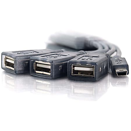 C2G 11in 4 Port USB Splitter 3 USB A Ports and 1 USB Mini B Plug USB 2. ...