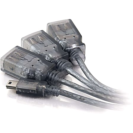 C2G 11in 4 Port USB Splitter 3 USB A Ports and 1 USB Mini B Plug USB 2. ...