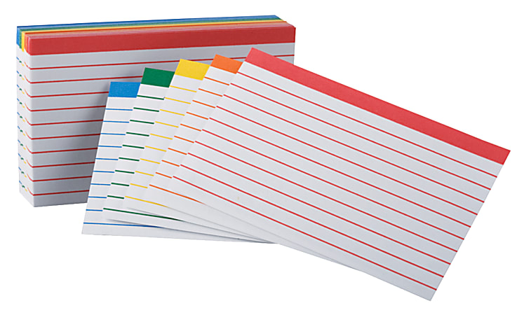 Office Depot Brand Color Coded Ruled Index Cards 3 x 5 Assorted
