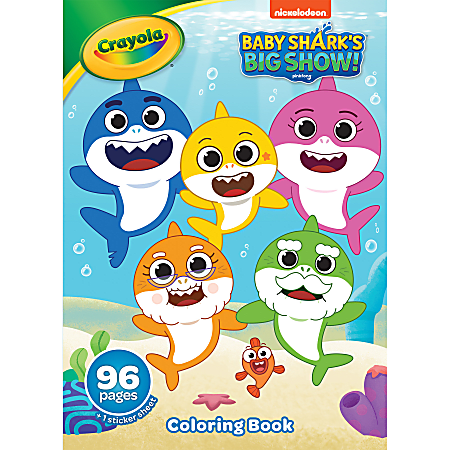 Crayola Coloring Books Baby Shark 96 Pages Pack Of 8 Books Office Depot
