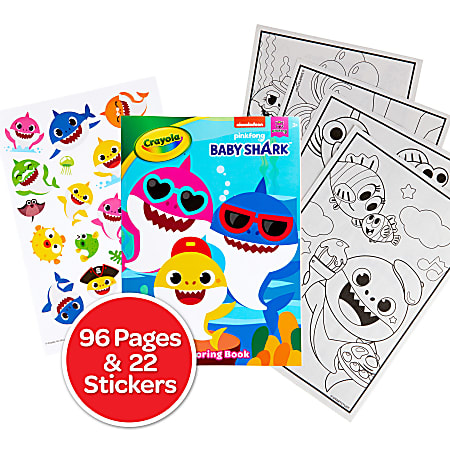 Crayola Coloring Books Baby Shark 96 Pages Pack Of 8 Books Office Depot