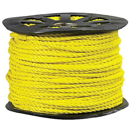 Partners Brand Twisted Polypropylene Rope, 2,450 Lb, 3/8" x 600', Yellow