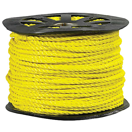 Office Depot® Brand Twisted Polypropylene Rope, 2,450 Lb, 3/8" x 600', Yellow