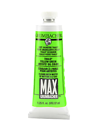 Grumbacher Max Water Miscible Oil Colors, 1.25 Oz, Thalo Yellow Green, Pack Of 2