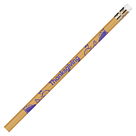 Moon Products Thanksgiving Themed Pencils, #2 Lead, Tan Barrel, Pack Of 12 Pencils