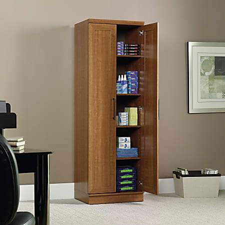 Sauder HomePlus Narrow Storage Cabinet Sienna Oak ODP Business