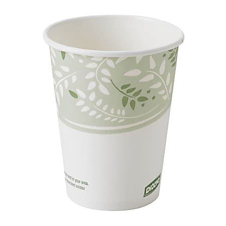 Dixie® PLA Paper Hot Cup, 8 Oz, White/Green, 50 Cups Per Sleeve, 20 Sleeves Per Case