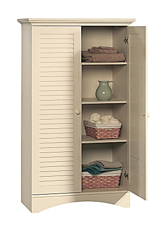 Sauder® Harbor View Storage Cabinet, 4-Shelf, Antiqued White