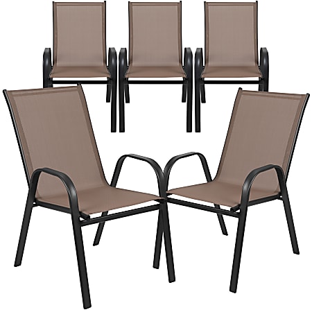 Flash furniture brazos series cheap black outdoor stack chair