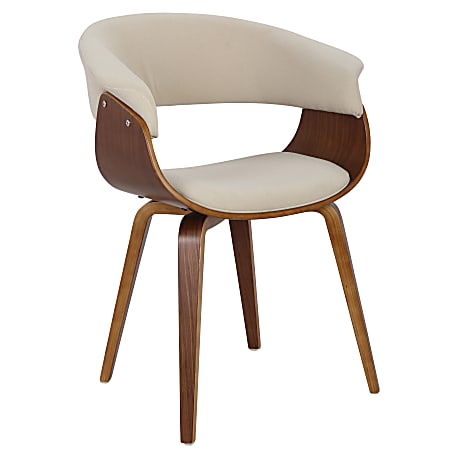 LumiSource Vintage Mod Chair, Walnut/Cream