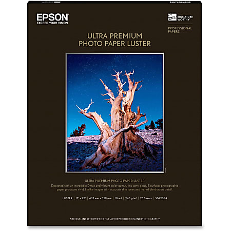 Epson® Ultra Premium Photo Paper, 17" x 22",