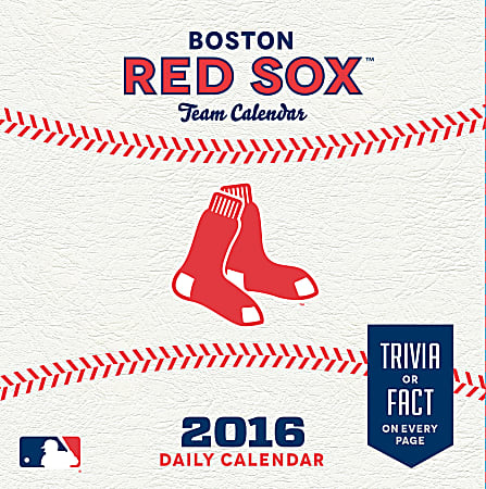Turner Sports Daily Box Calendar, 5 1/4" x 5 1/4", Boston Red Sox, January-December 2016