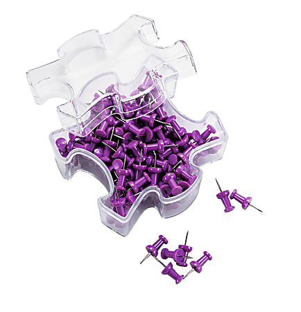 Office Depot® Brand Colored Pushpins, Purple, Pack Of 150