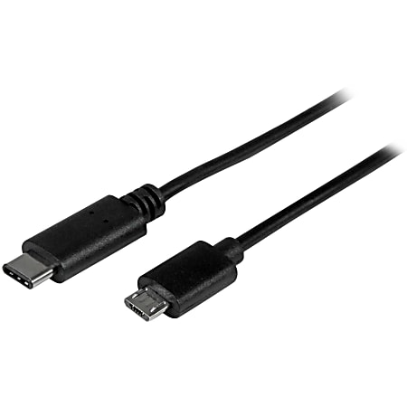 StarTech.com 0.5m USB C to Micro USB Cable - M/M - USB 2.0 - USB-C to Micro USB Charge Cable - USB 2.0 Type C to Micro B Cable - 1.64 ft USB Data Transfer Cable for Notebook, Mobile Phone, Power Bank - First End: 1 x Type C Male USB