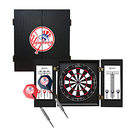 Imperial MLB Fan's Choice Dartboard Set, 21-1/2”H x 19-3/4”W x 3-1/2”D, New York Yankees