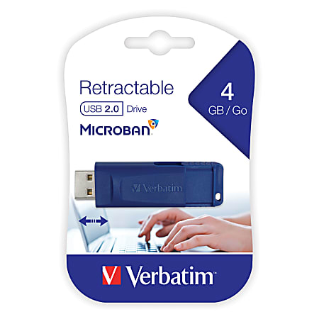 Verbatim USB 2.0 Flash Drive 4GB Blue - Office Depot