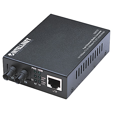 Intellinet 10/100 Multi-Mode Media Converter, ST, 1.24 miles