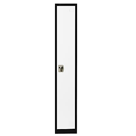 Alpine AdirOffice 1-Tier Steel Lockers, 72"H x 12"W x 12"D, Black/White, Pack Of 4 Lockers