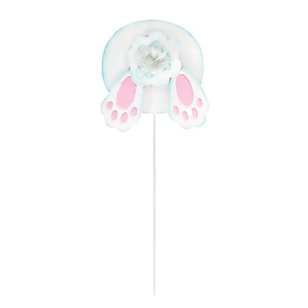 Amscan Easter Rabbit Tail Stakes, 17-1/4"H x 6-3/4"W x 3"D, White, Pack of 4 Stakes
