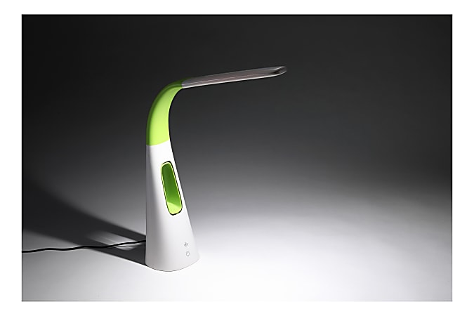 Bostitch LED Desk Lamp With Bladeless Fan 15 58 H Lime Green Office Depot