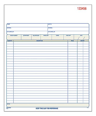 Adams® Carbonless Order Books, 8 3/8" x 10 15/16", Pack Of 50 Forms