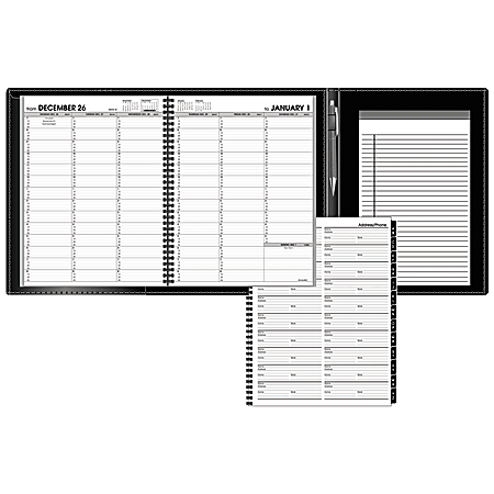 AT-A-GLANCE 13-Month Weekly Appointment Book Plus, 8 1/4" x 10 7/8", Black, January 2017-January 2018