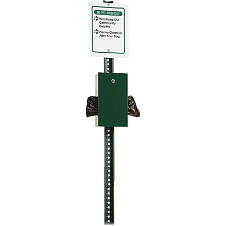 Tatco Dog Waste Station - Rust Proof - Powder Coated Aluminum - Green - 1 Each