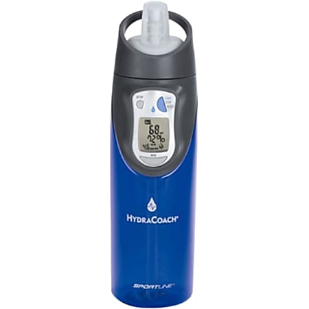 Sportline® HydraCoach™ Intelligent Water Bottle, 22 Oz, Blue/Black