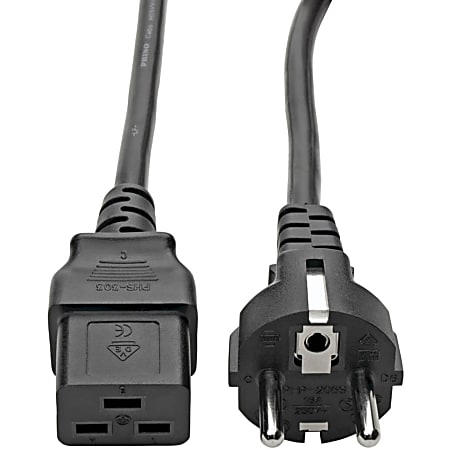 Tripp Lite 8ft 2-Prong Computer Power Cord European Cable C19 to SCHUKO CEE 7/7 Plug 16A 8' - Cord, 10A (IEC-320-C19 to SCHUKO CEE 7/7) 8-ft."