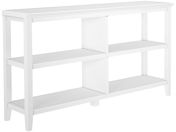 New Ridge Home Goods 30-1/4"H 3-Tier Low Wooden Bookcase, White