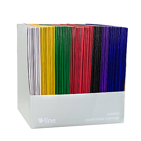 C-Line 2-Pocket Paper Folders With Prongs, Letter Size,