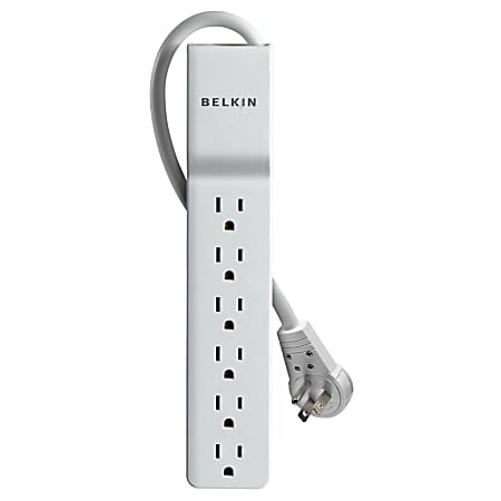 Belkin 6-Outlet Home And Office Surge Protector - 6 foot cord - Black - 720 Joule - Receptacles: 6 - 720J