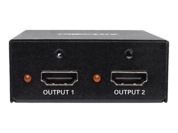 Tripp Lite 2-Port 4K 3D HDMI Splitter, HDMI, HDCP 2.2, Ultra HD 4K x 2K Audio/Video, 3840 x 2160 @ 60 Hz, HDR, TAA - Video/audio splitter - 2 x HDMI - desktop, rack-mountable, wall-mountable - TAA Compliant