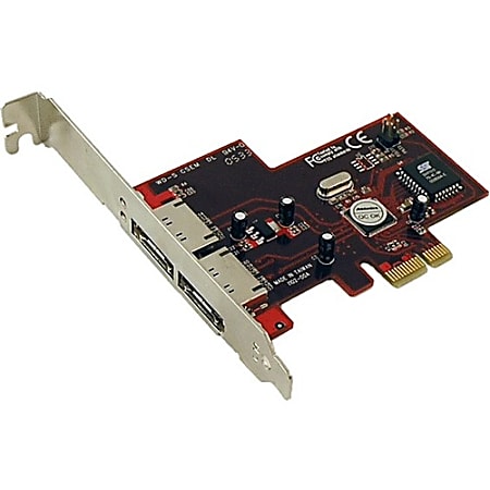 Addonics 2 Port eSATA II RAID Controller - PCI Express x1 - Up to 300MBps Per Port - 2 x 7-pin Serial ATA/300 - External SATA