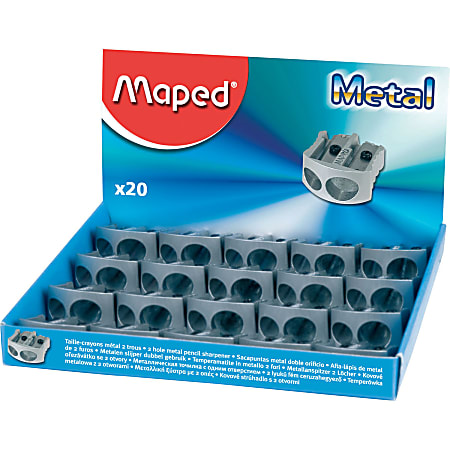 Maped Classic 2 Hole Metal Pencil Sharpener, Display Of 20